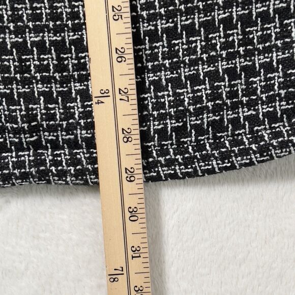 Stoosh Tweed Snap Front Jacket Womens Sz L Black White Check Plaid - Picture 9 of 10